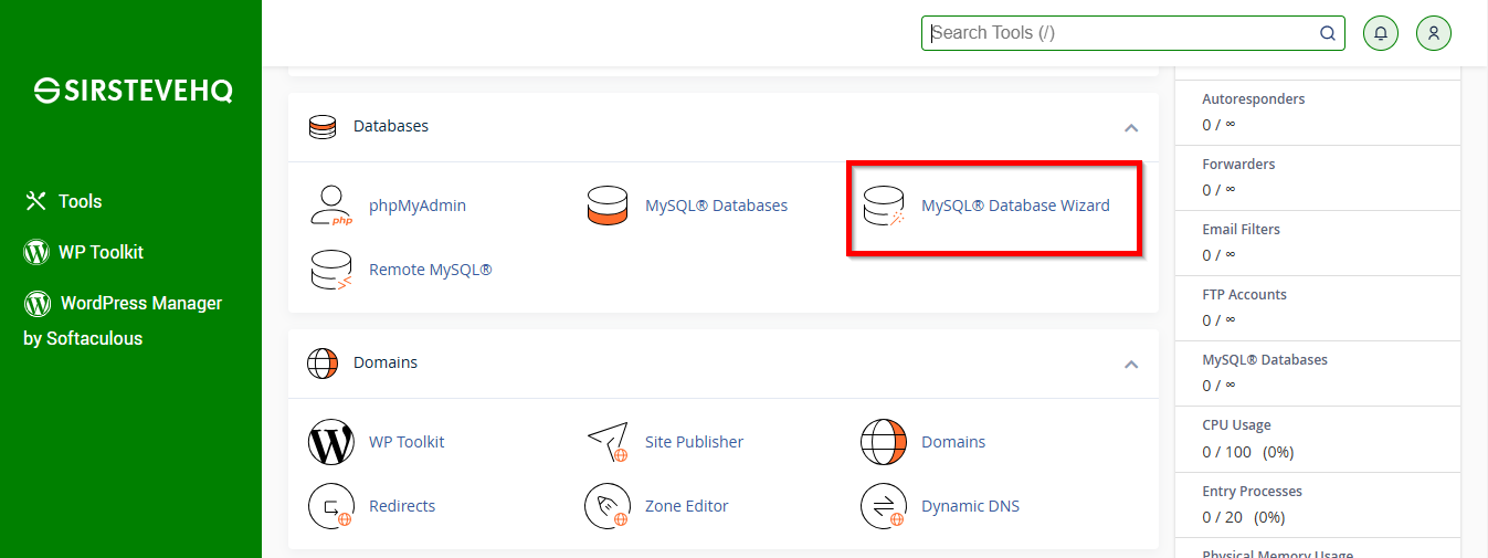 mysql-database-wizard