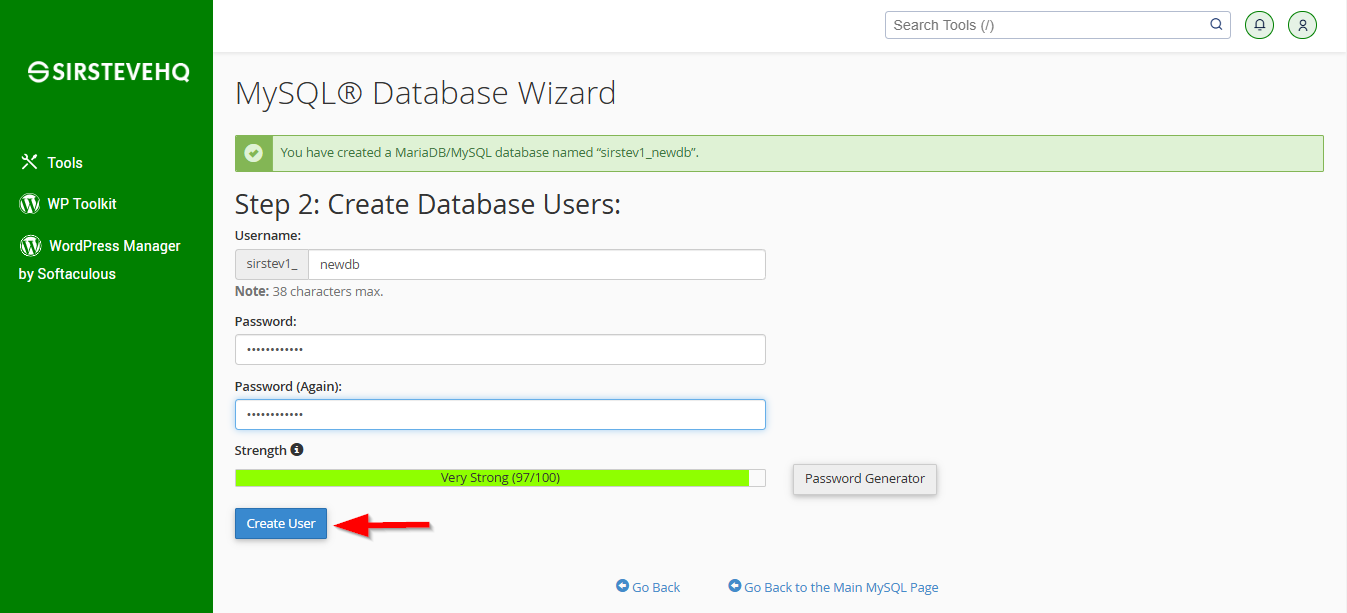 How to create MySQL Database via cPanel - SIRSTEVEHQ