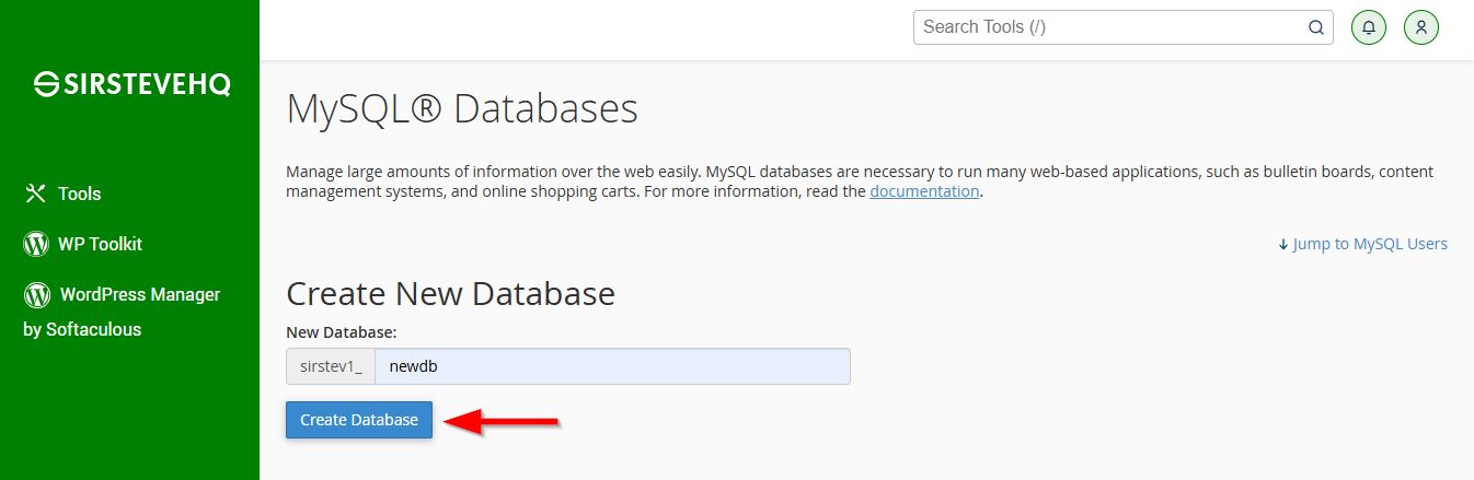 How to manage your MySQL databases in cPanel - SIRSTEVEHQ