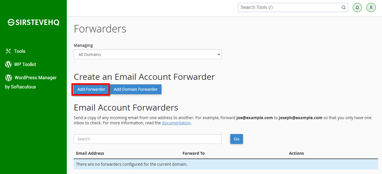 add-email-forwarder