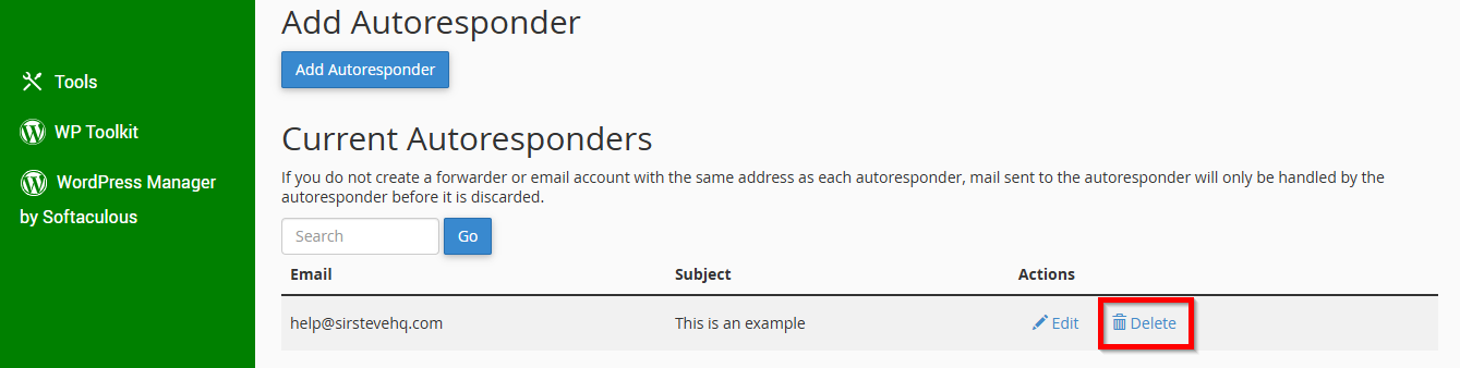 delete-autoresponder