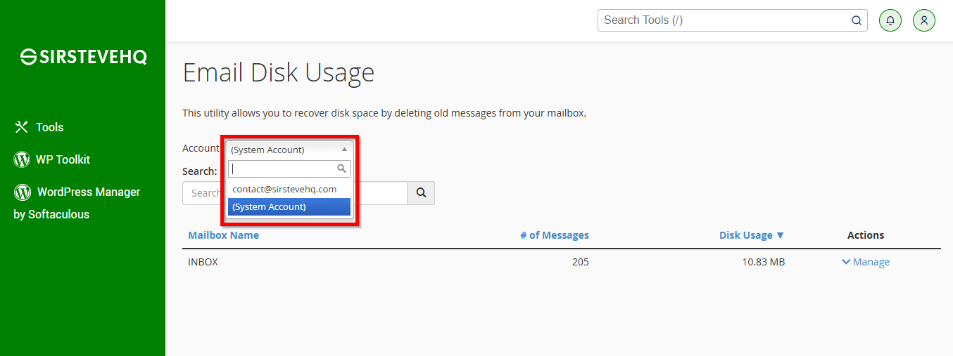 select-email-account