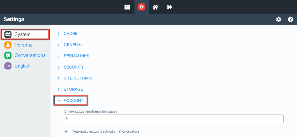 Access Account Settings