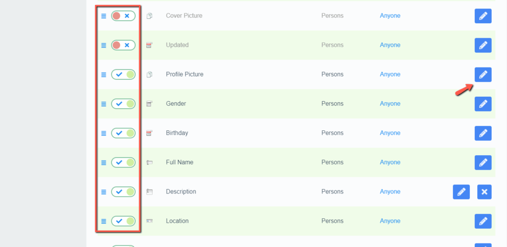 Registration Form default fields