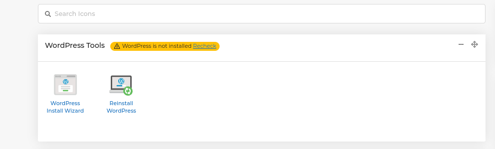 WordPress Tools Error WP not installed