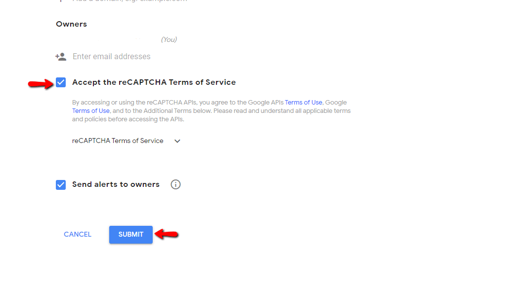 Accept reCaptcha Terms of Services