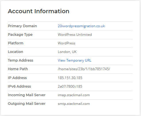 account information to find the home path