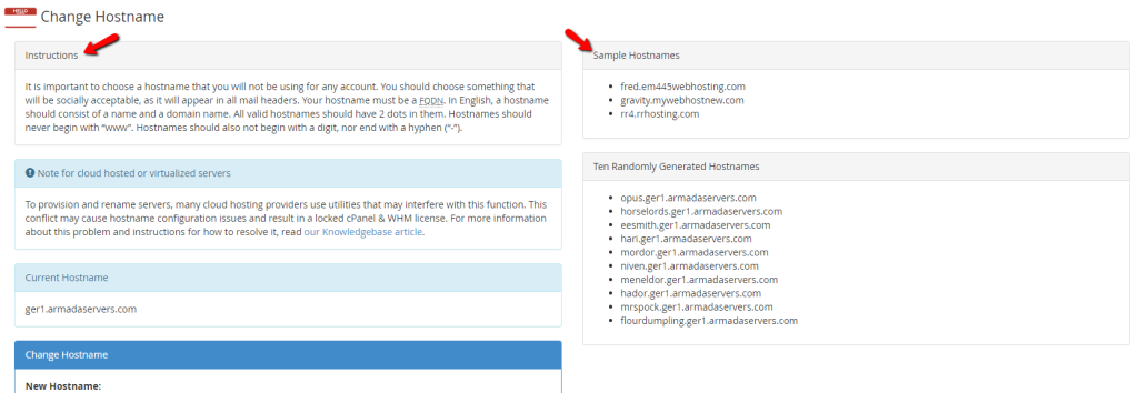 Change Hostname Instructions