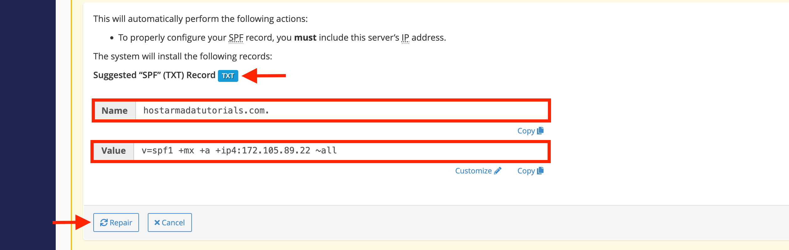 confirm-repair-dns-records