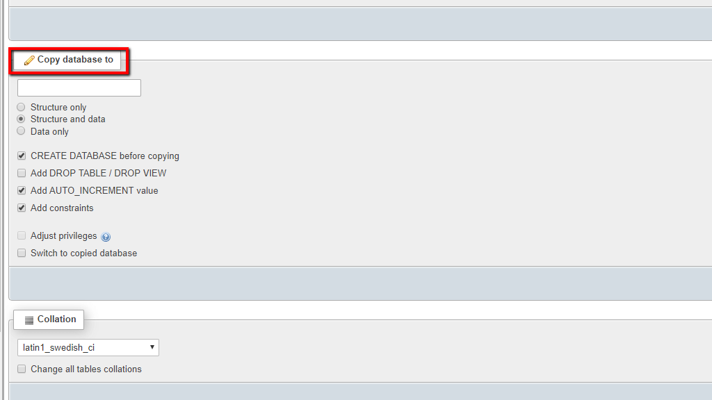 Copy Database
