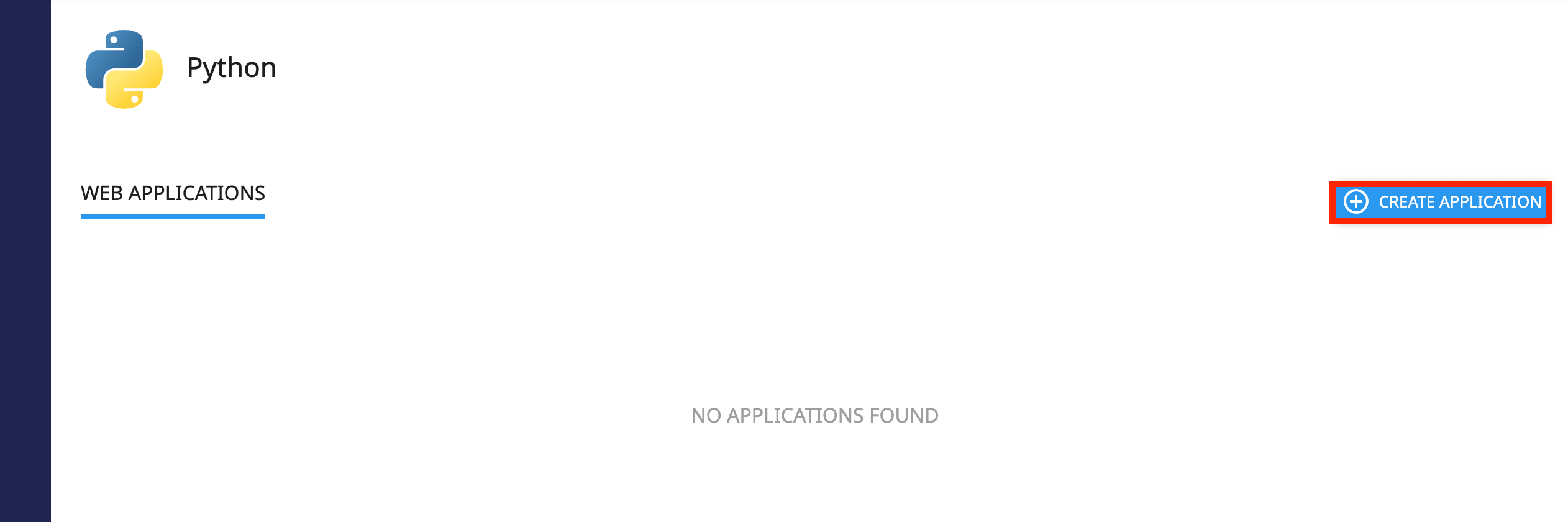 create-python-app-button