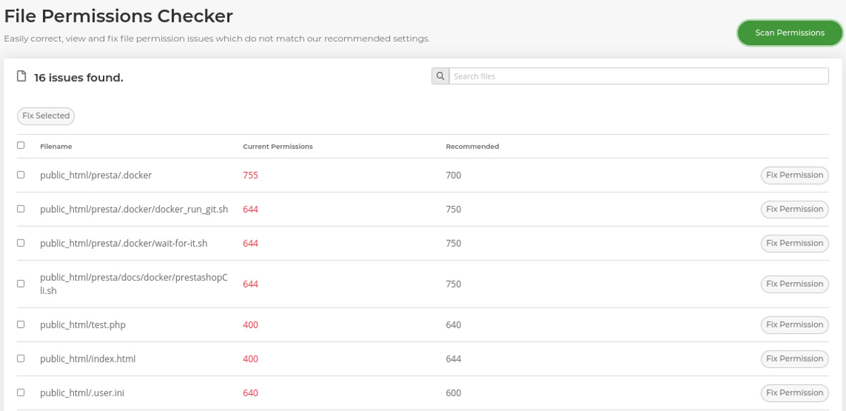 file permission checker to identify 403 error