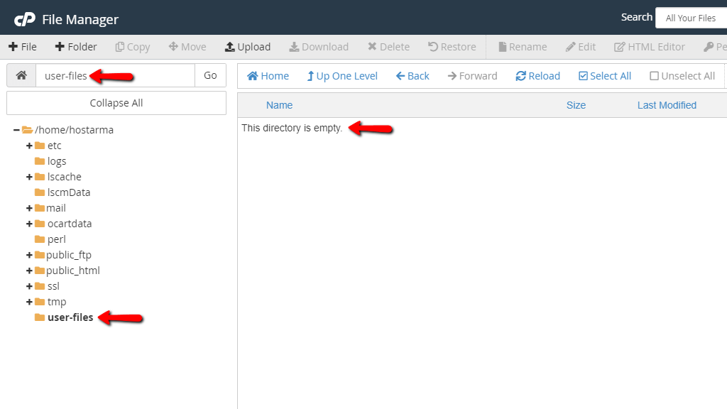 File Manager - Folder Content
