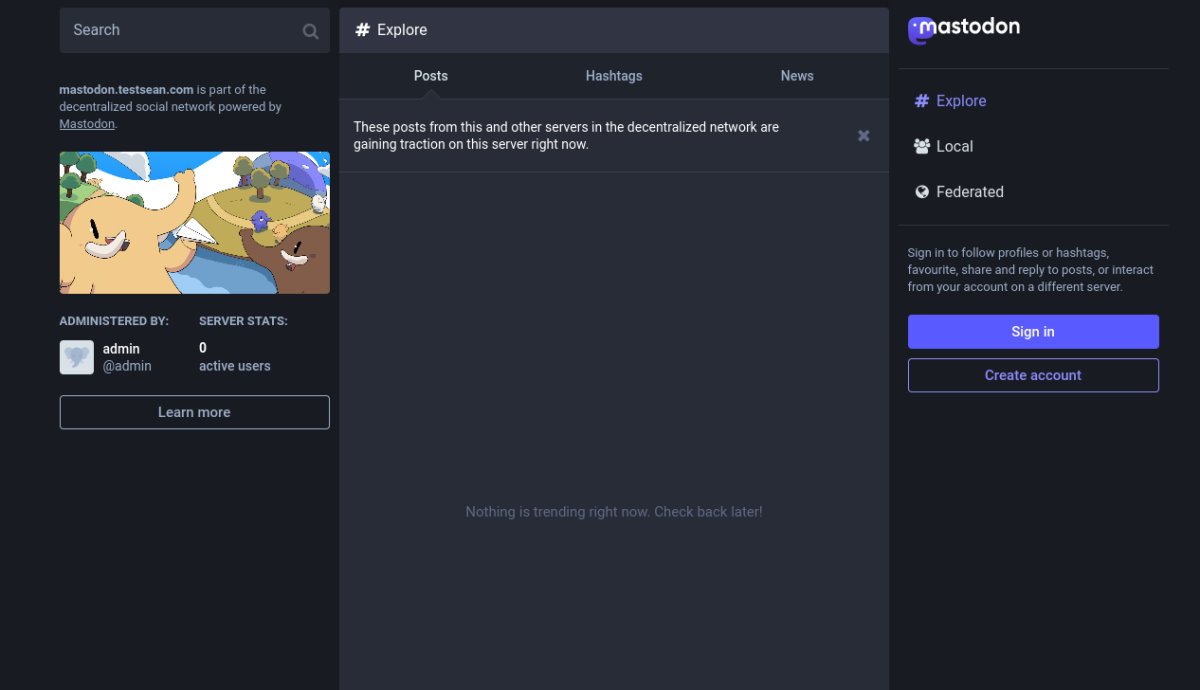 mastodon server set up done