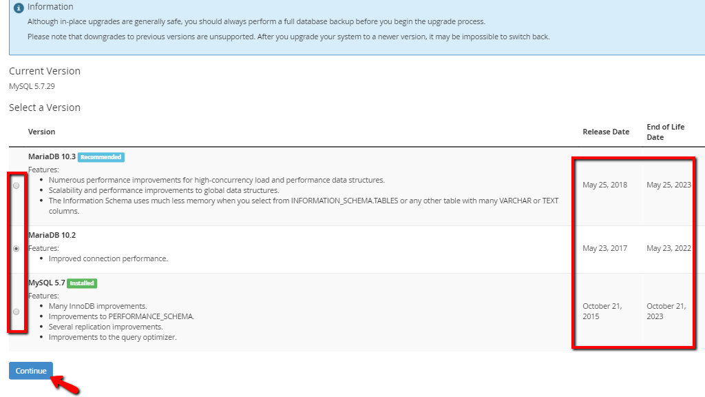mysql-mariadb-version-section.png