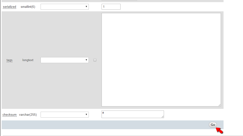 Save database link changes