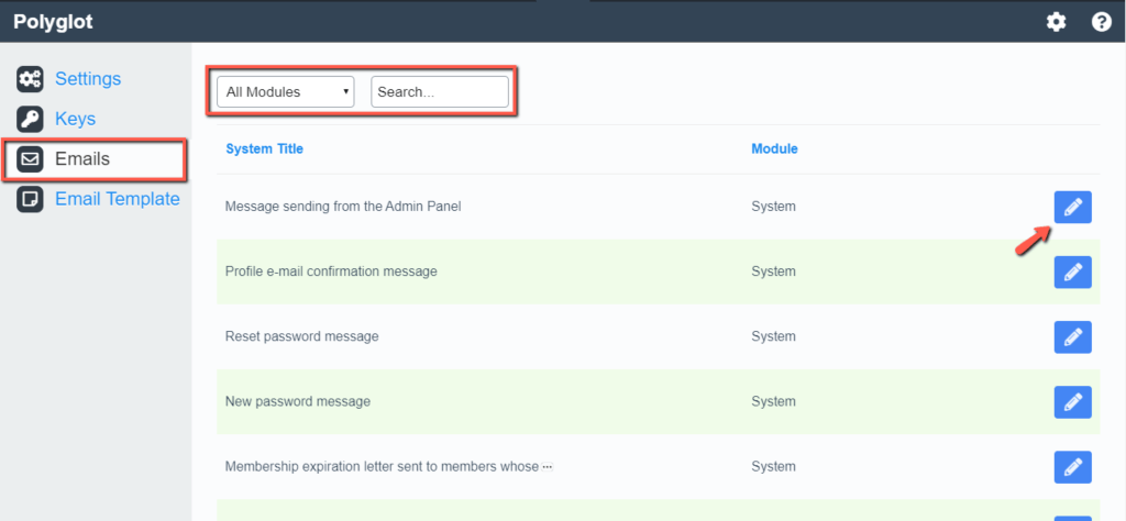 Una Emails tab overview