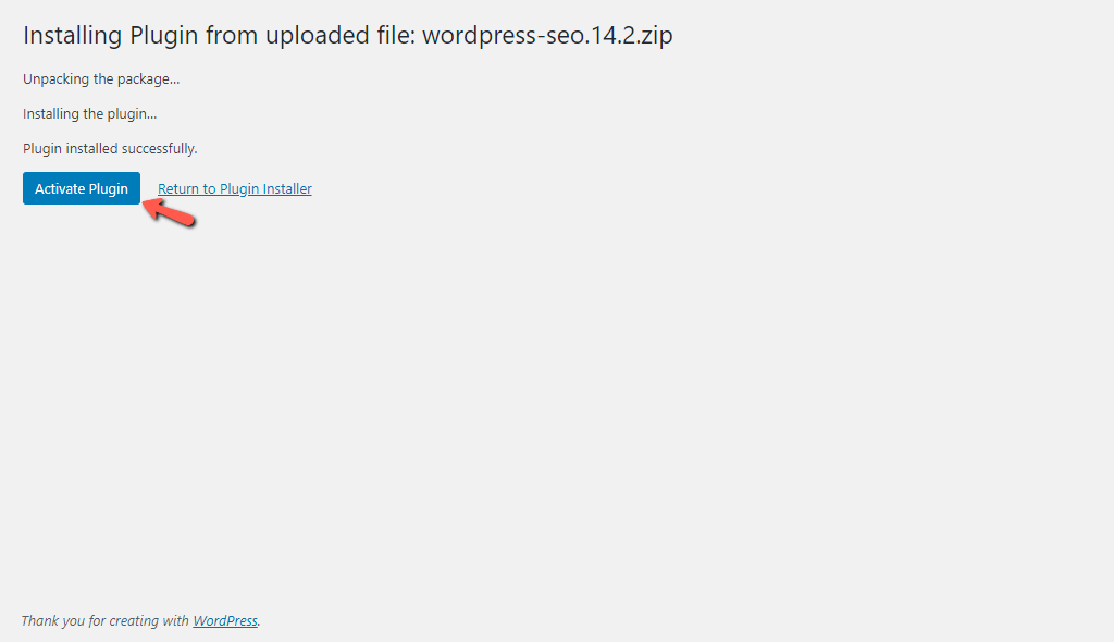 Activate Uploaded WordPress Plugin