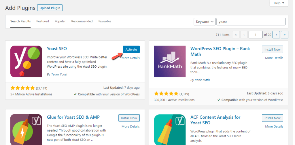 Activate WordPress Plugin