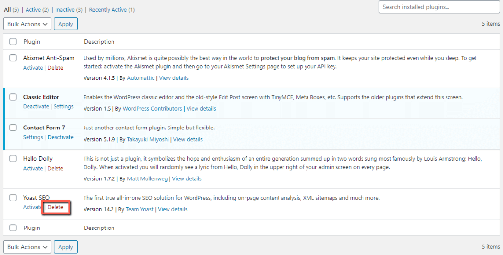 Completely Remove WordPress Plugin