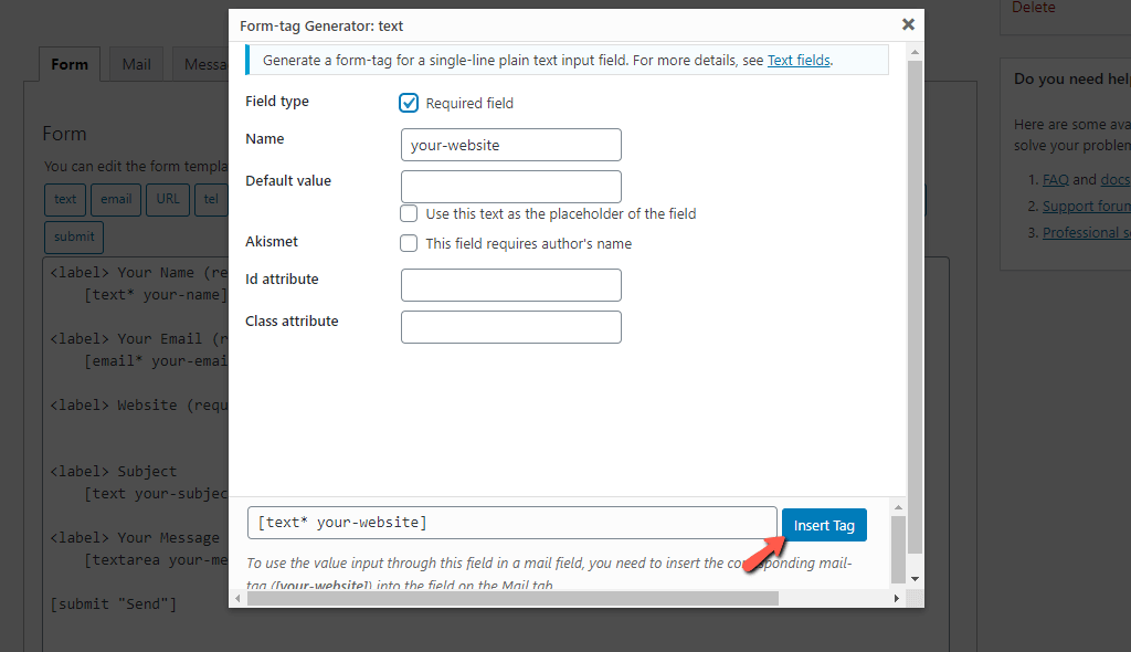 Configure Custom Contact Form Field
