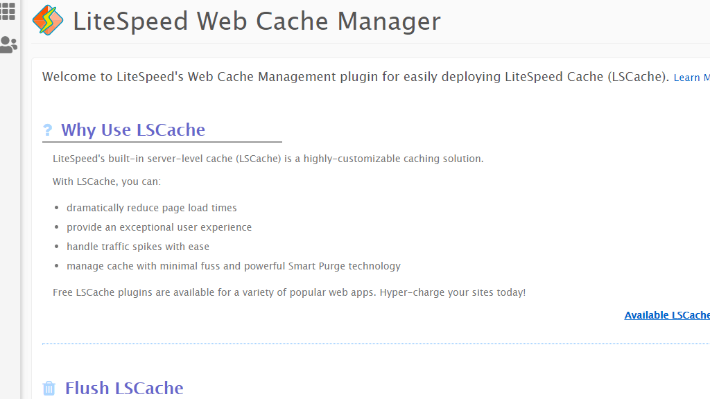 cPanel LSCache Feature Overview