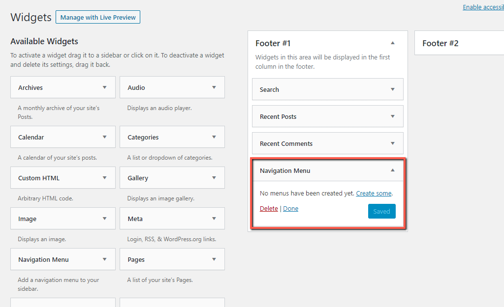 Add WordPress Navigation Menu