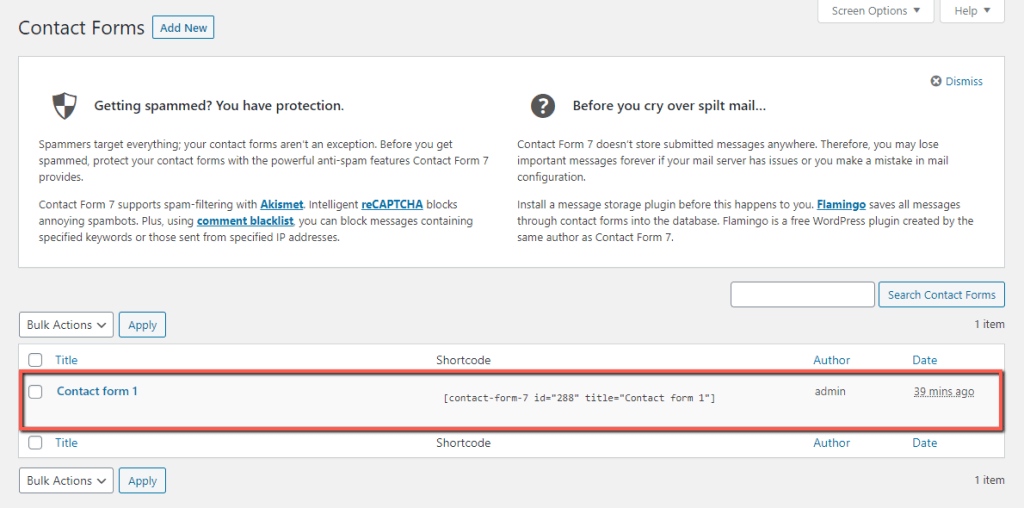 Default Contact Form 7