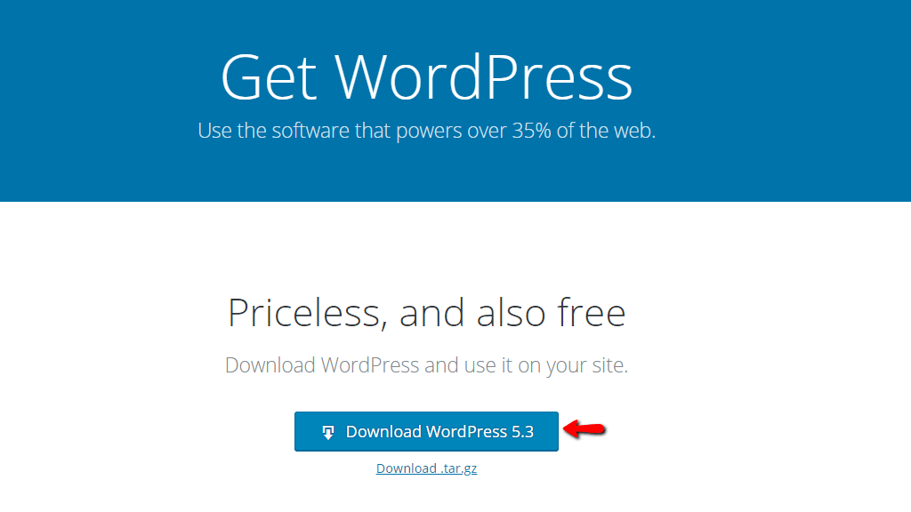 Downloading WordPress