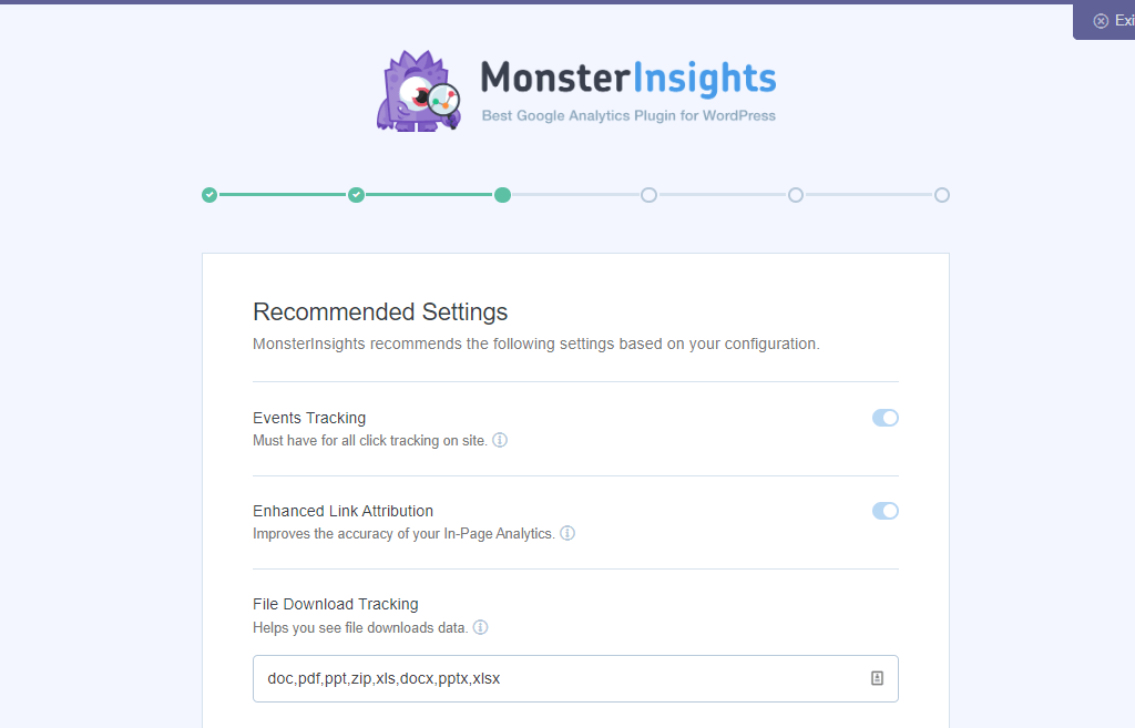 Customize MonsterInsights File Download Tracking types