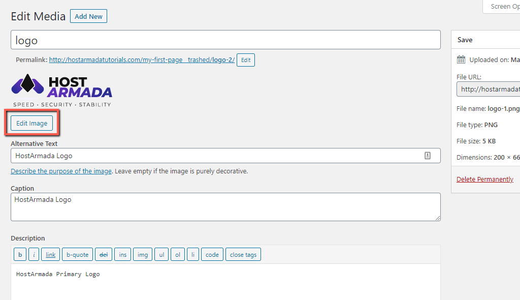 Edit WordPress Image