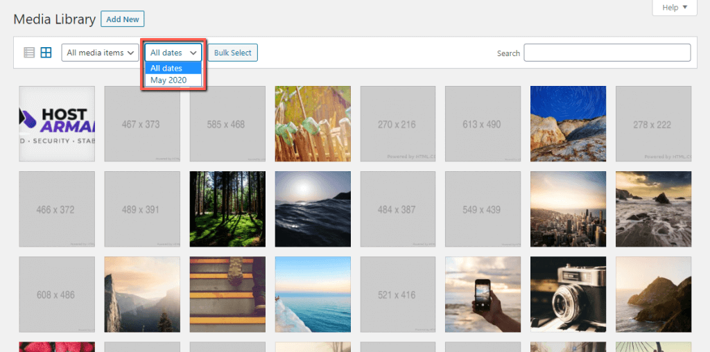 Filter Media Library by Date