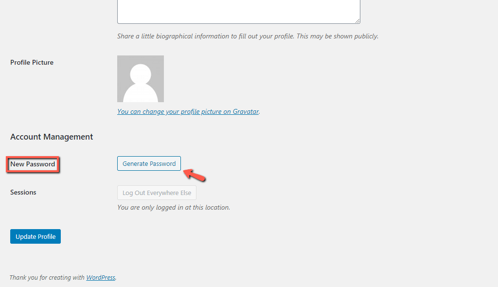 Generate New WordPress Admin Password