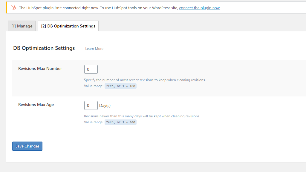 WordPress LiteSpeed Cache Database Optimization Settings