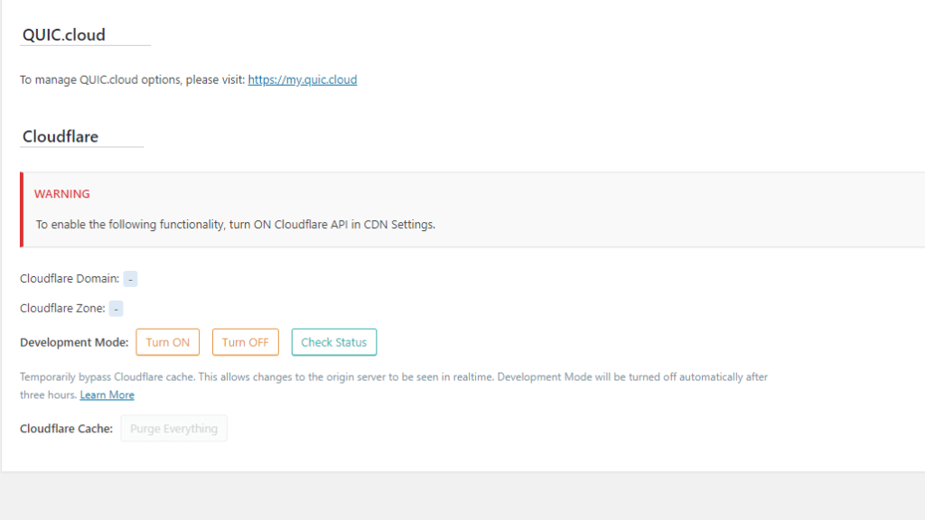 WordPress LiteSpeed Cache Manage CDN Service