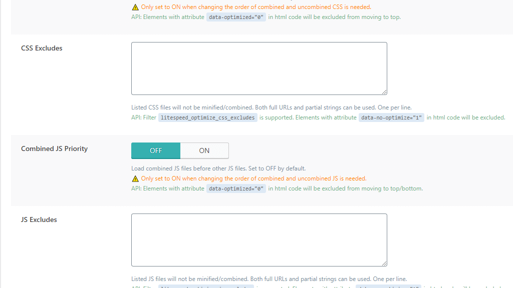 WordPress LiteSpeed Cache Tuning Settings