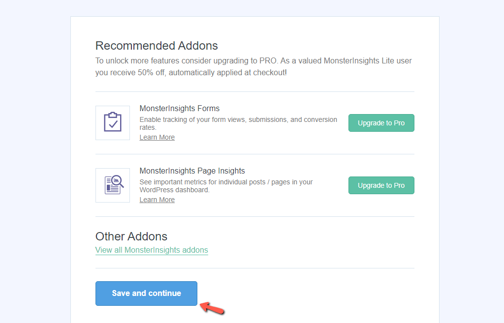 MonsterInsights Paid Addons