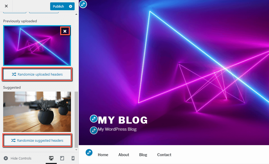 Remove WordPress Header Image