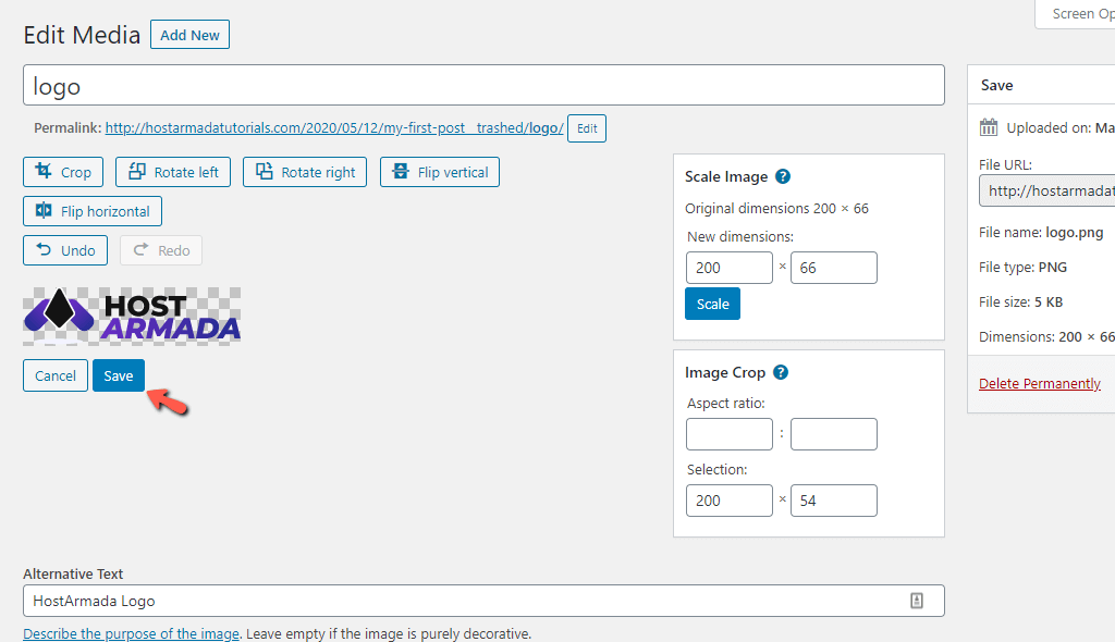 Save WordPress Image