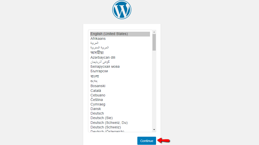 Selecting a language