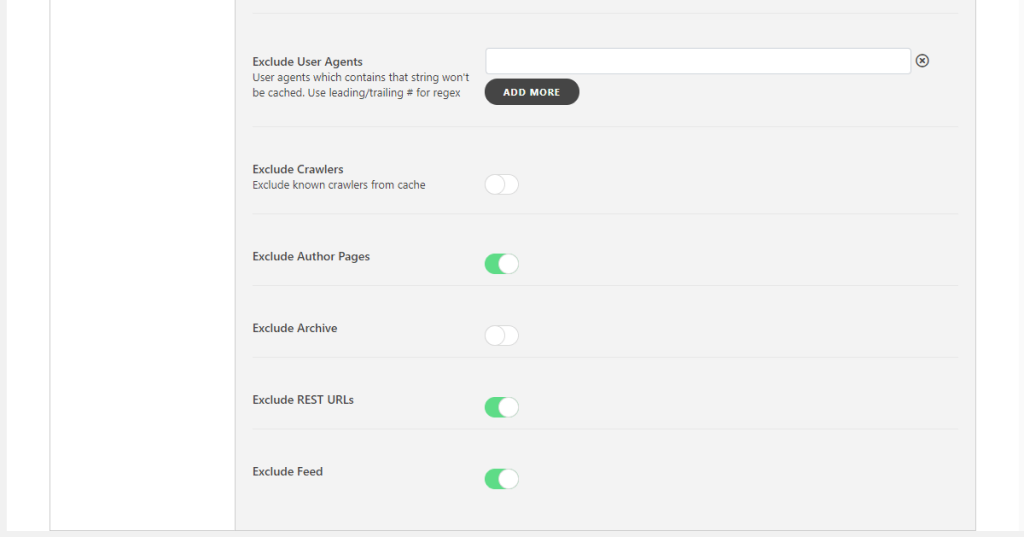 WordPress Swift Performance Plugin Caching Excludes