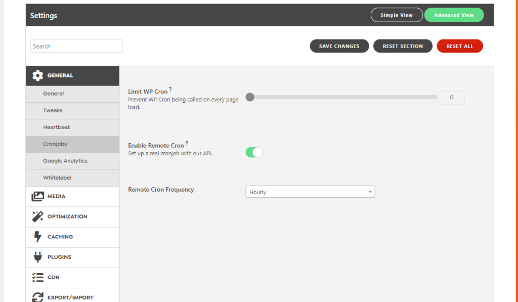 WordPress Swift Performance Plugin Cronjob Settings