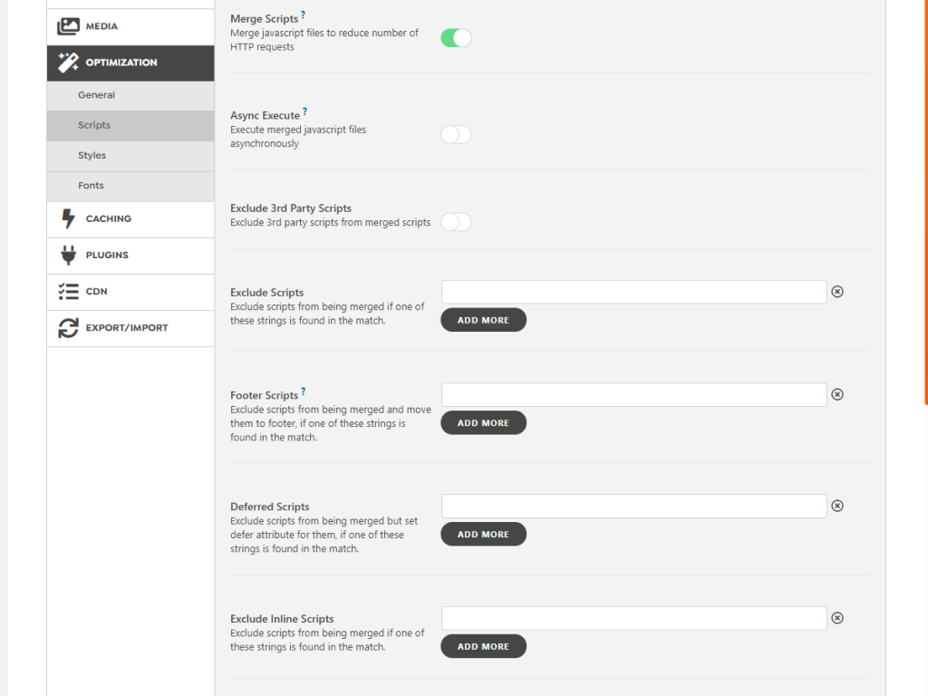 WordPress Swift Performance Script Optimization