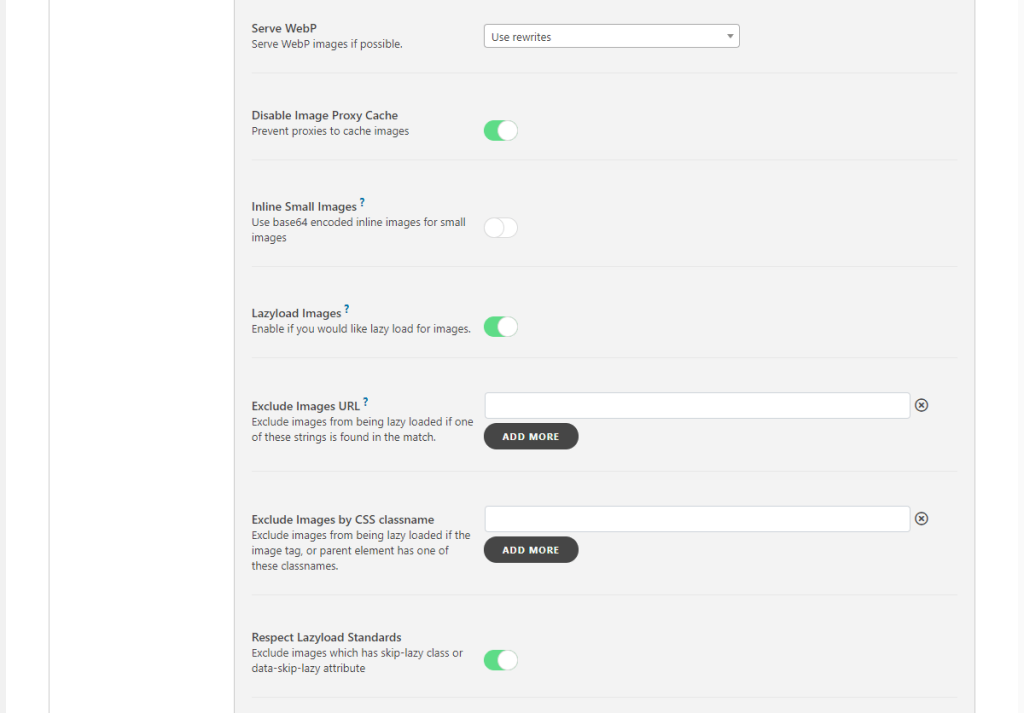WordPress Swift Performance Plugin Server WebP images