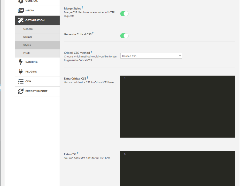 WordPress Swift Performance Plugin Style Optimizations