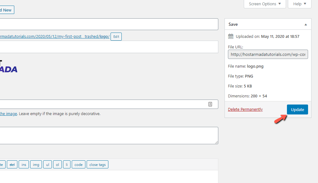 Update WordPress Image