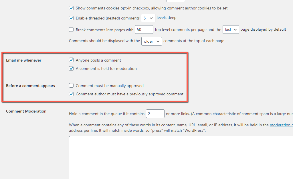 WordPress Comment Notifications and Comment Approval