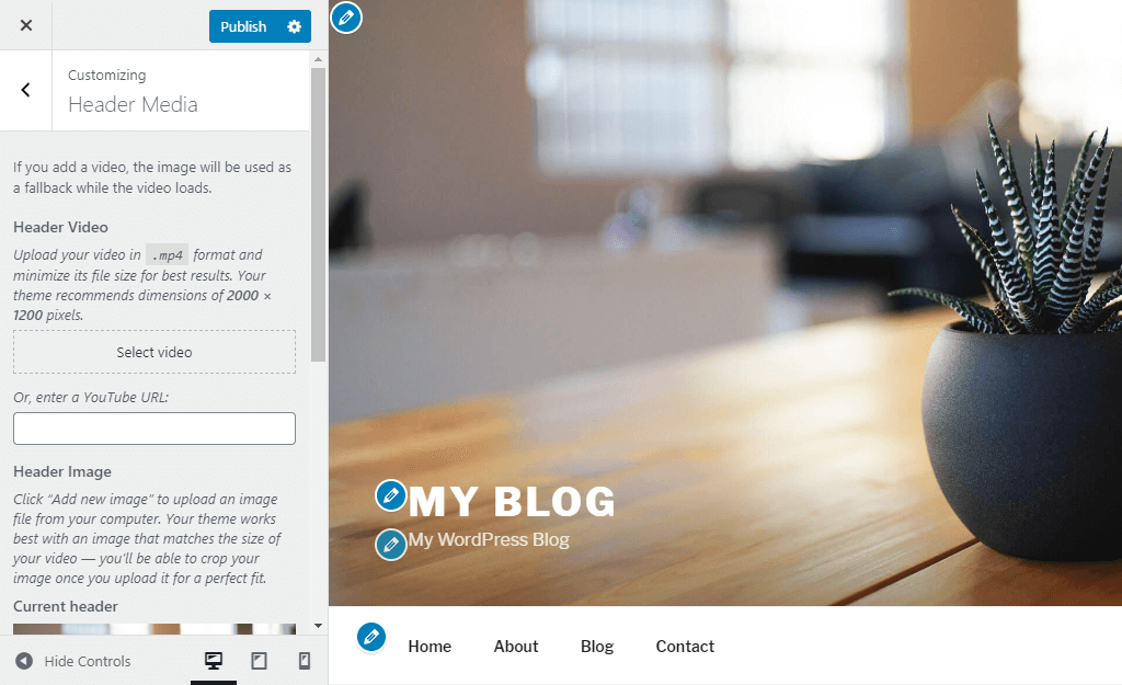 WordPress Header Customizer