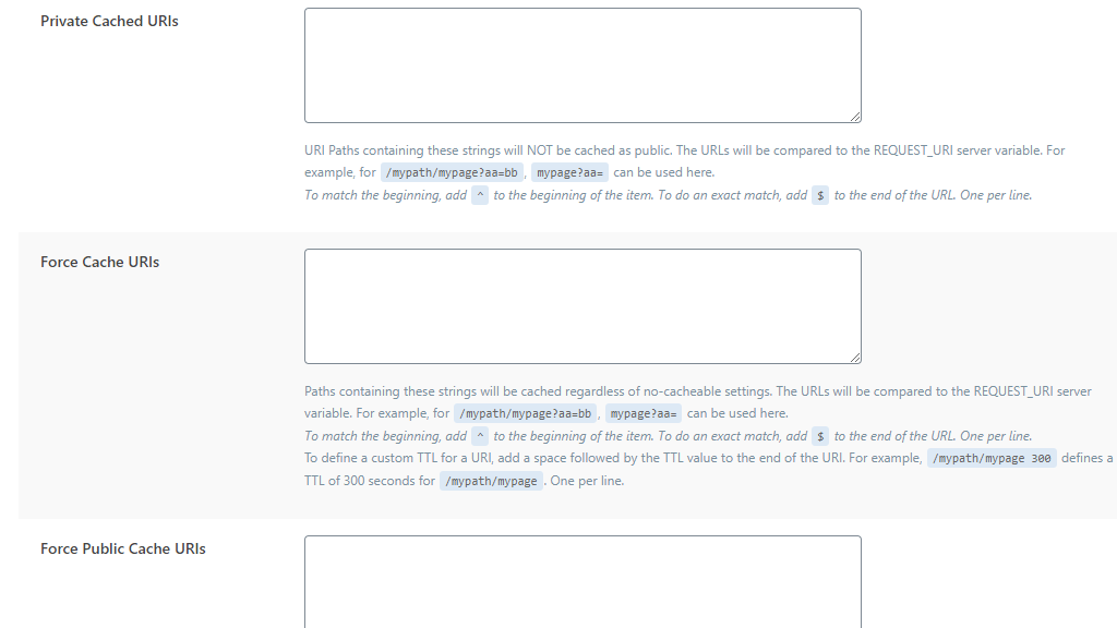 WordPress LiteSpeed Cache Settings