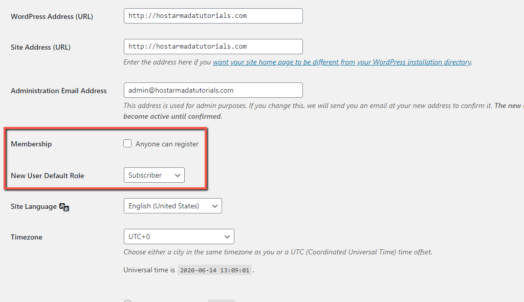 WordPress Membership and Default User Role